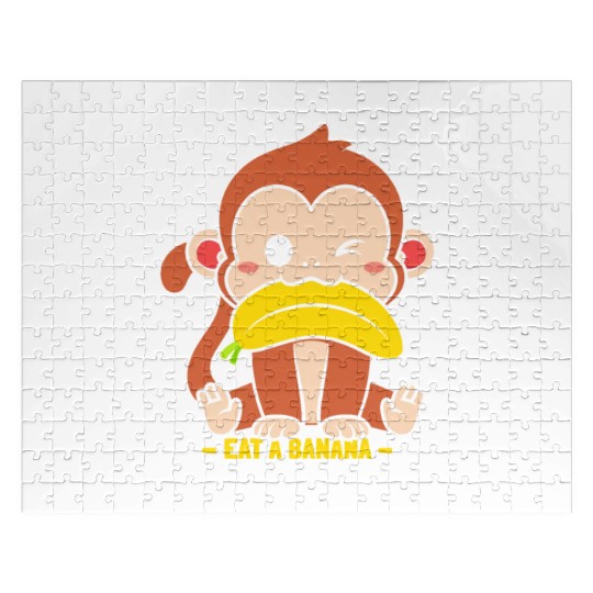 Monkey Eat Banana Never Cramp Jigsaw Puzzles