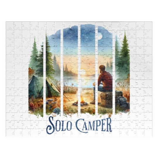 Camping Alone Solo Camper Jigsaw Puzzles