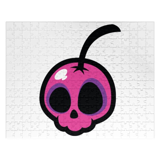 Pink Cherry Skull Jigsaw Puzzles