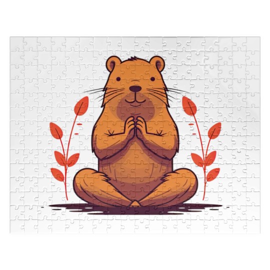 YOGI Capybara Cute Rodent Doing YOGA Jigsaw Puzzles