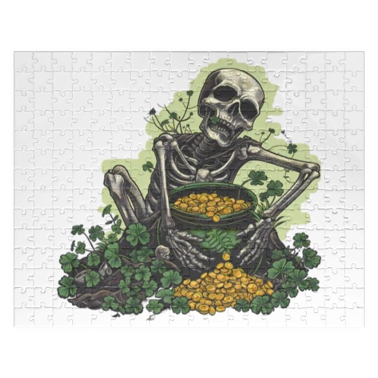 St Patricks Skeleton Pot of Gold Jigsaw Puzzles