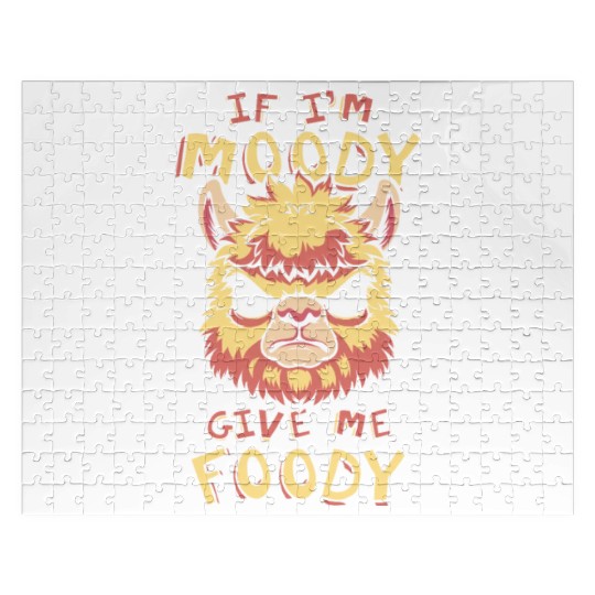 Alpaca Alpaka Funny If Im Moody Give Me Foody Jigsaw Puzzles