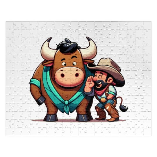 Rodeo Bull Riding Livestock Show Farmer Cattle Jigsaw Puzzles