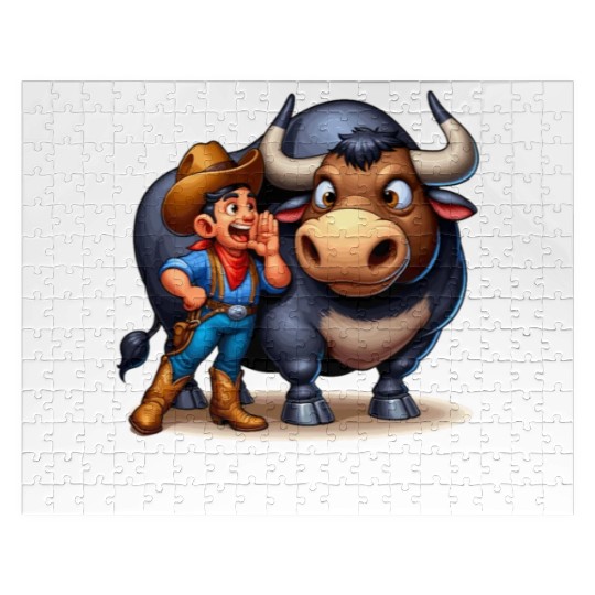 Rodeo Bull Riding Livestock Show Farmer Cattle Jigsaw Puzzles