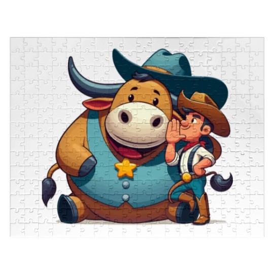 Rodeo Bull Riding Livestock Show Farmer Cattle Jigsaw Puzzles