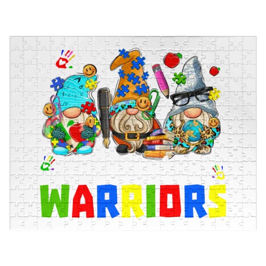 Autism Teacher Warriors Autism Autism Gnome Gift Jigsaw Puzzles