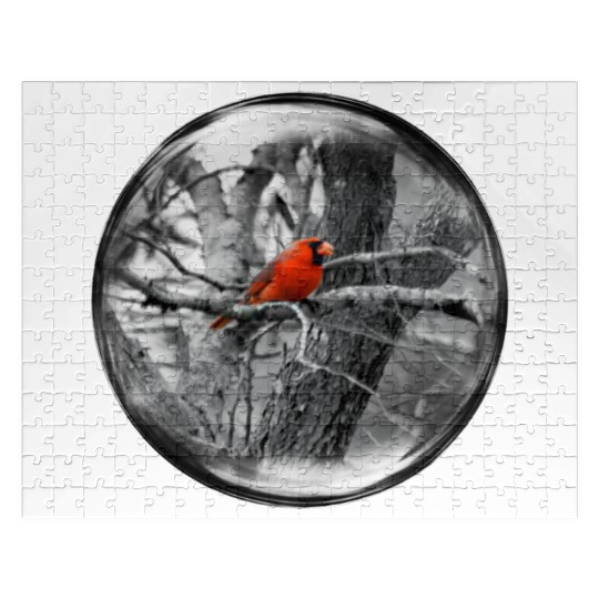 Life in a Bubble Collection -Contrasting Cardinal Jigsaw Puzzles
