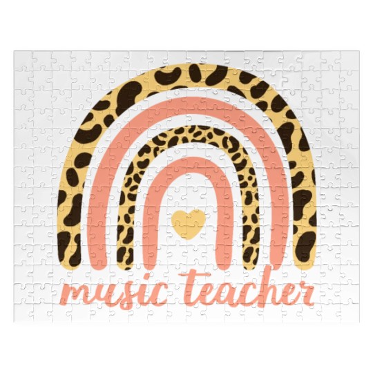 Music Teacher II - Leopard Rainbow Jigsaw Puzzles