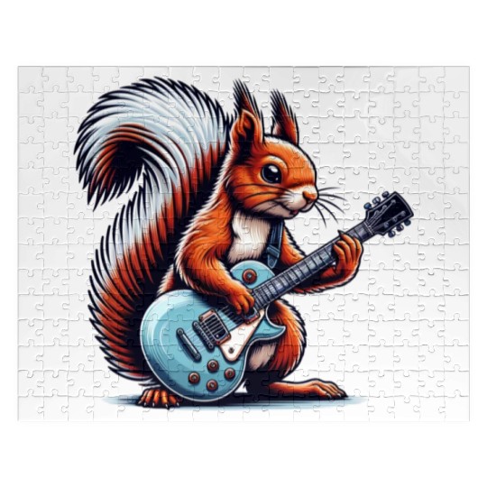 Electric Guitar Squirrel Musician Design Jigsaw Puzzles