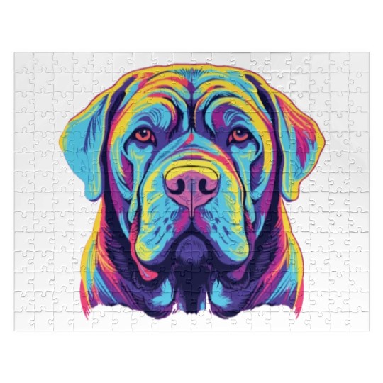 Watercolor Colorful Neapolitan Mastiff Jigsaw Puzzles