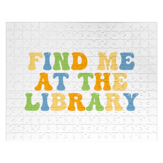 Find Me At The Library Books Lover Groovy Bookworm Jigsaw Puzzles