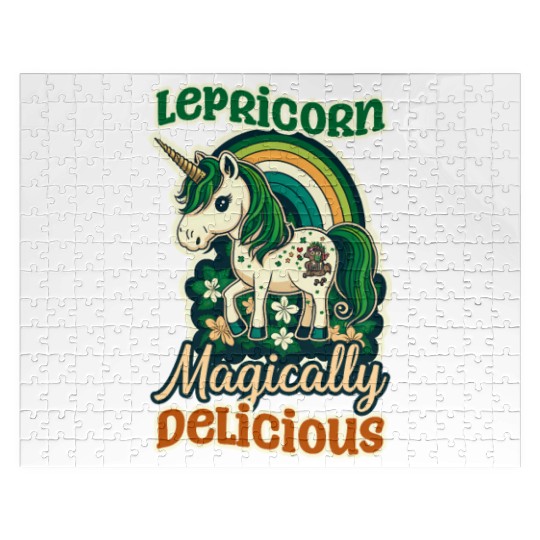 Irish Unicorn St Patricks Lepricorn Delicious Jigsaw Puzzles