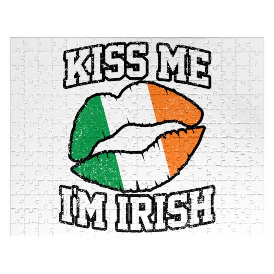 KISS ME IM IRISH ST PATRICKS DAY Jigsaw Puzzles