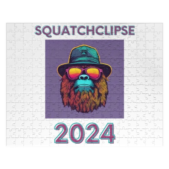 Just a Sasquatch enjoying the eclipse! Jigsaw Puzzles