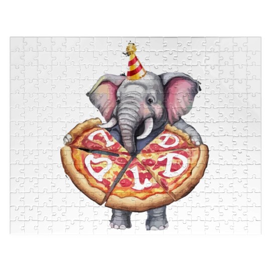 Jumbo Elephant Pizza Pi Day Food Jigsaw Puzzles
