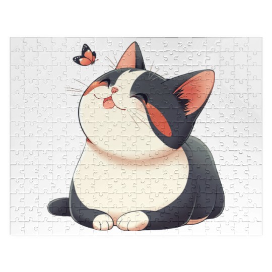 Kawaii Cat and Butterfly Jigsaw Puzzles