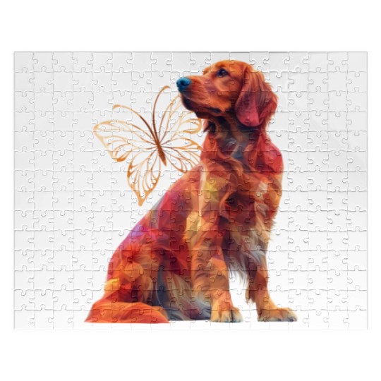 Irish setter Butterfly Jigsaw Puzzles