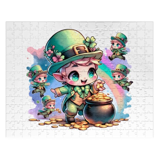 Saint Patrick's Day Chibi Leprechauns Jigsaw Puzzles
