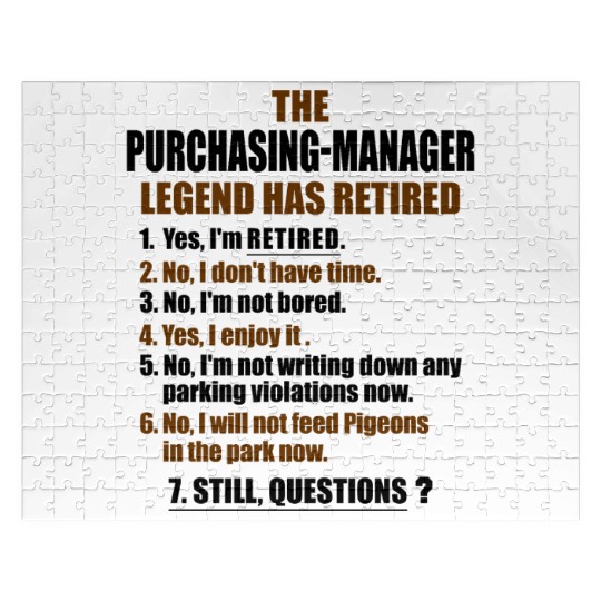 Retirement gift idea Retired Purchasing-Manager Jigsaw Puzzles