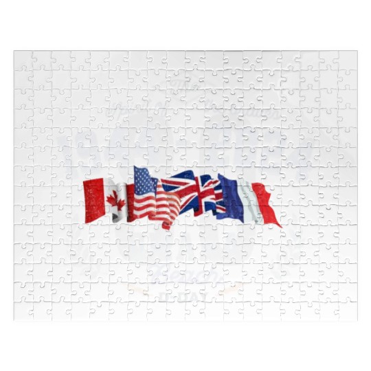 Memorial D-Day Flags Beach Design Jigsaw Puzzles
