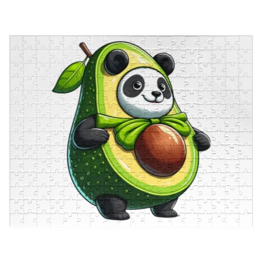 Avocado Panda: Peaceful Green Guardian Jigsaw Puzzles