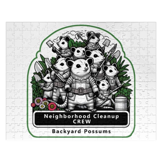 Backyard Possums Cleanup Crew Eco Warriors Jigsaw Puzzles