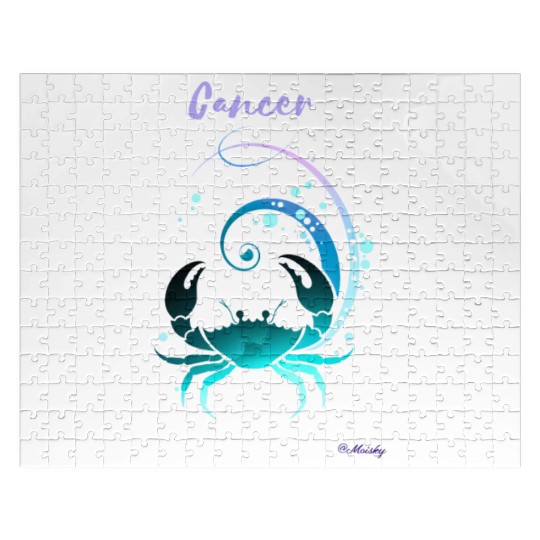 Zodiac Essence: Cancer - Serene Sea in Minimalist Jigsaw Puzzles