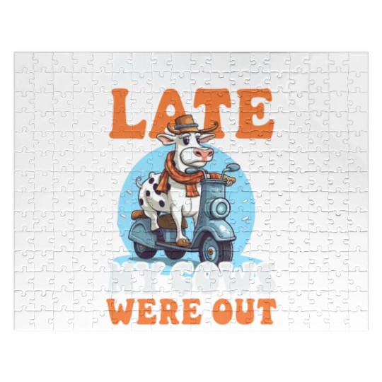 Cow Farmer Sorry I'm Late Cows Out Jigsaw Puzzles