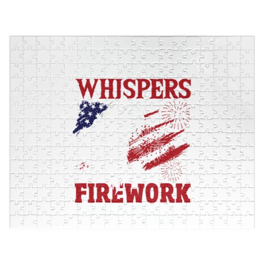 Howling Wolf White Stars Red Stripes American Jigsaw Puzzles
