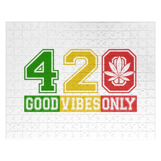 Witty 420 GoodVibes Herb Weed Marijuana Design Jigsaw Puzzles