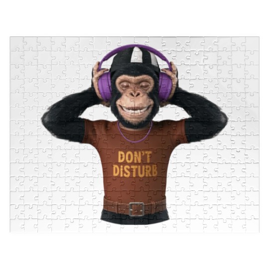 "Melodic Primate: The Musical Chimpanzee" Jigsaw Puzzles