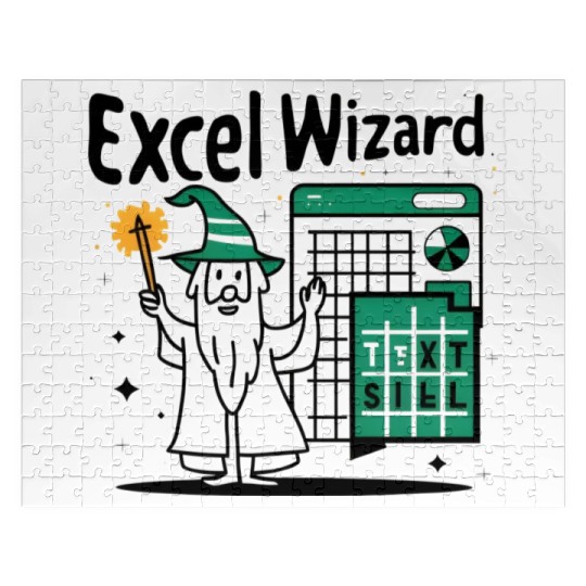 excel wizard funny accountant and bookkeeper gift Jigsaw Puzzles
