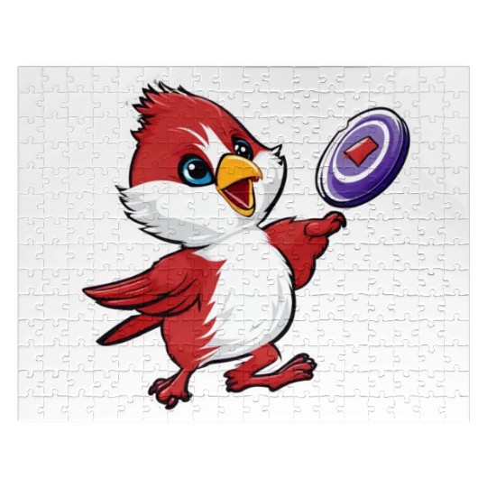 Cardinal Frisbee Fun: Vibrant Cardinal Design for Jigsaw Puzzles