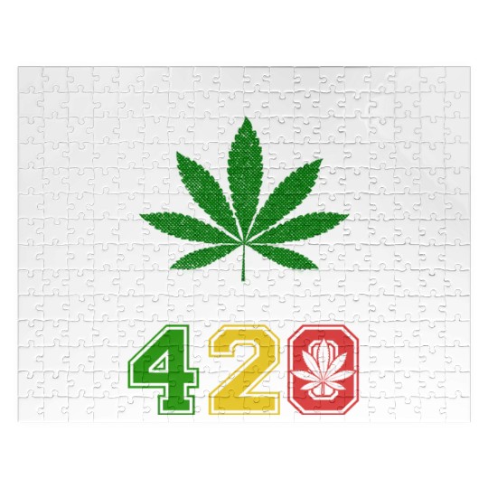 Sidesplitting 420 Love Herb Weed Marijuana Design Jigsaw Puzzles