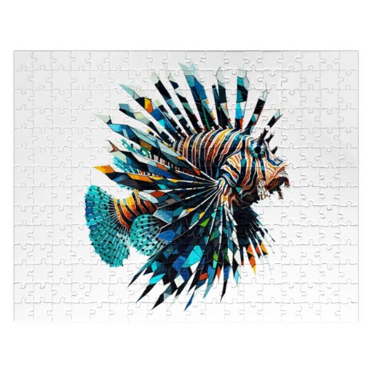 Polygon Art Red Lionfish Lion Fish Butterfly Cod Jigsaw Puzzles