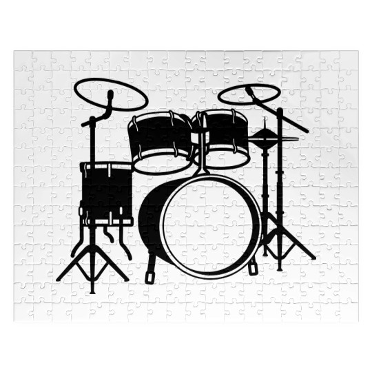 Drum kit logo for drummer Jigsaw Puzzles