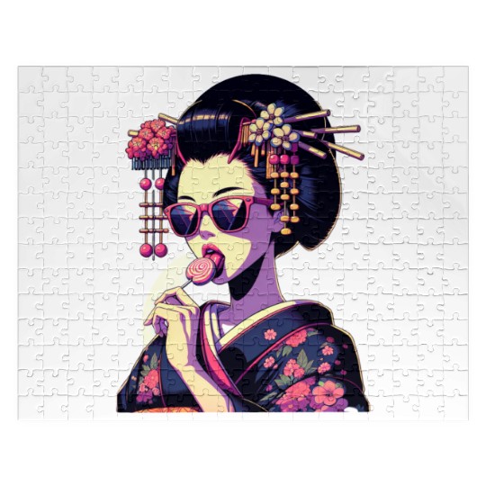Japanese Geisha in Kimono, Geishas from Kyoto Jigsaw Puzzles