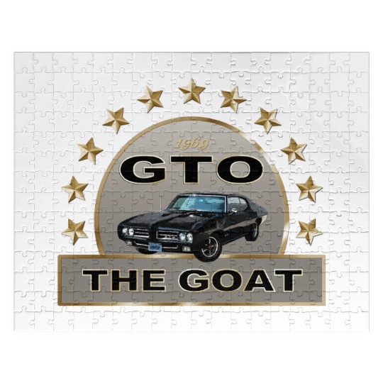 VINTAGE 1969 GTO MUSCLE CAR IS THE GOAT Jigsaw Puzzles