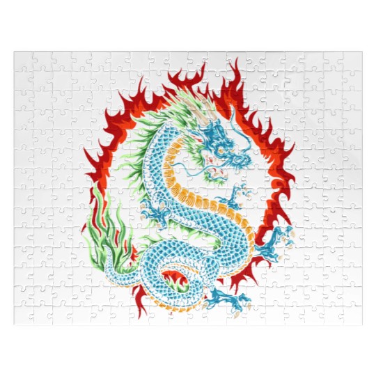 Angry Japanese Dragon Jigsaw Puzzles