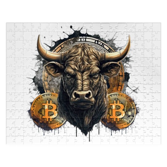 Crypto Bull Funny Blockchain Bitcoin Trader Jigsaw Puzzles