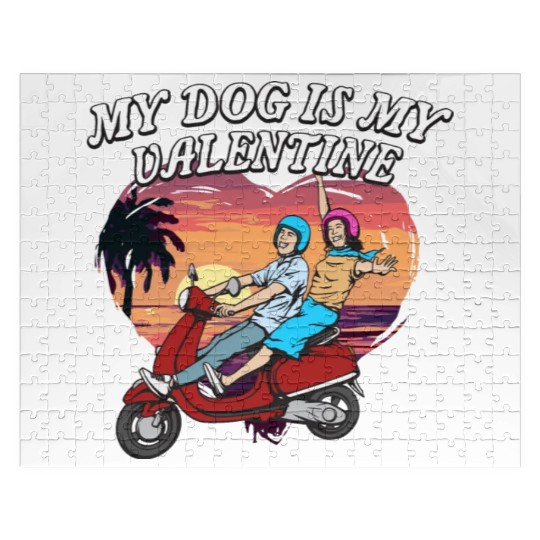 My Dog Is My Valentine Funny Valentines Day Humor Jigsaw Puzzles