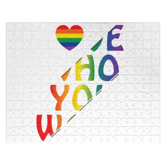 LGBT Love Who You Want Rainbow Heart Gay Pride Jigsaw Puzzles