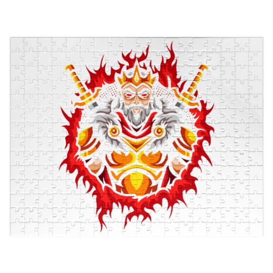 Monarch With Halftone Fire Background Jigsaw Puzzles