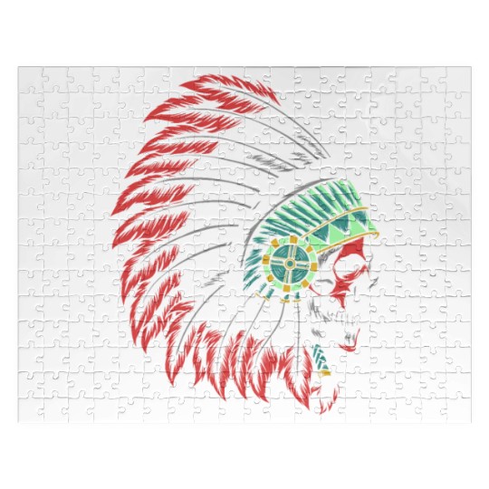 Indigenous Native American Skull Skull Head Jigsaw Puzzles