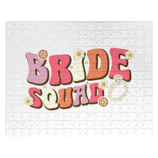 Bride Squad Groovy Bridal Party Bachelorette Party Jigsaw Puzzles