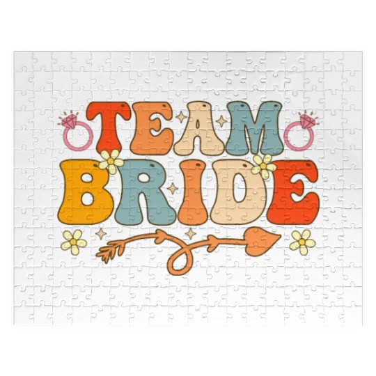 Team Bride Groovy Bridal Party Bachelorette Party Jigsaw Puzzles