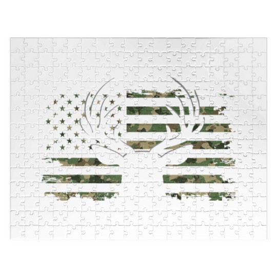 American Flag Camouflage Outdoor Antlers Deer Jigsaw Puzzles