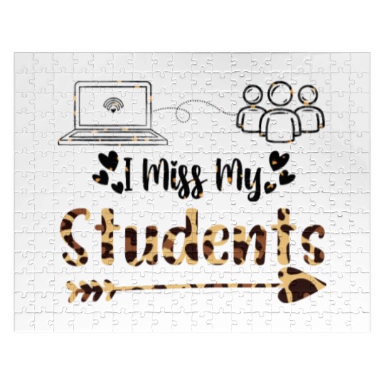 I Miss My Students Leopard Print Teacher Jigsaw Puzzles