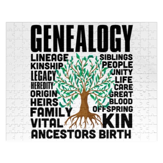 Genealogy Word Cloud Family Ancestry Genealogist Jigsaw Puzzles