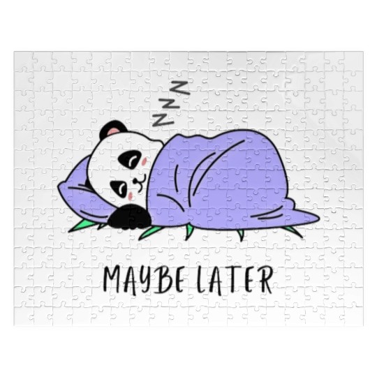 Maybe later cute panda design Jigsaw Puzzles